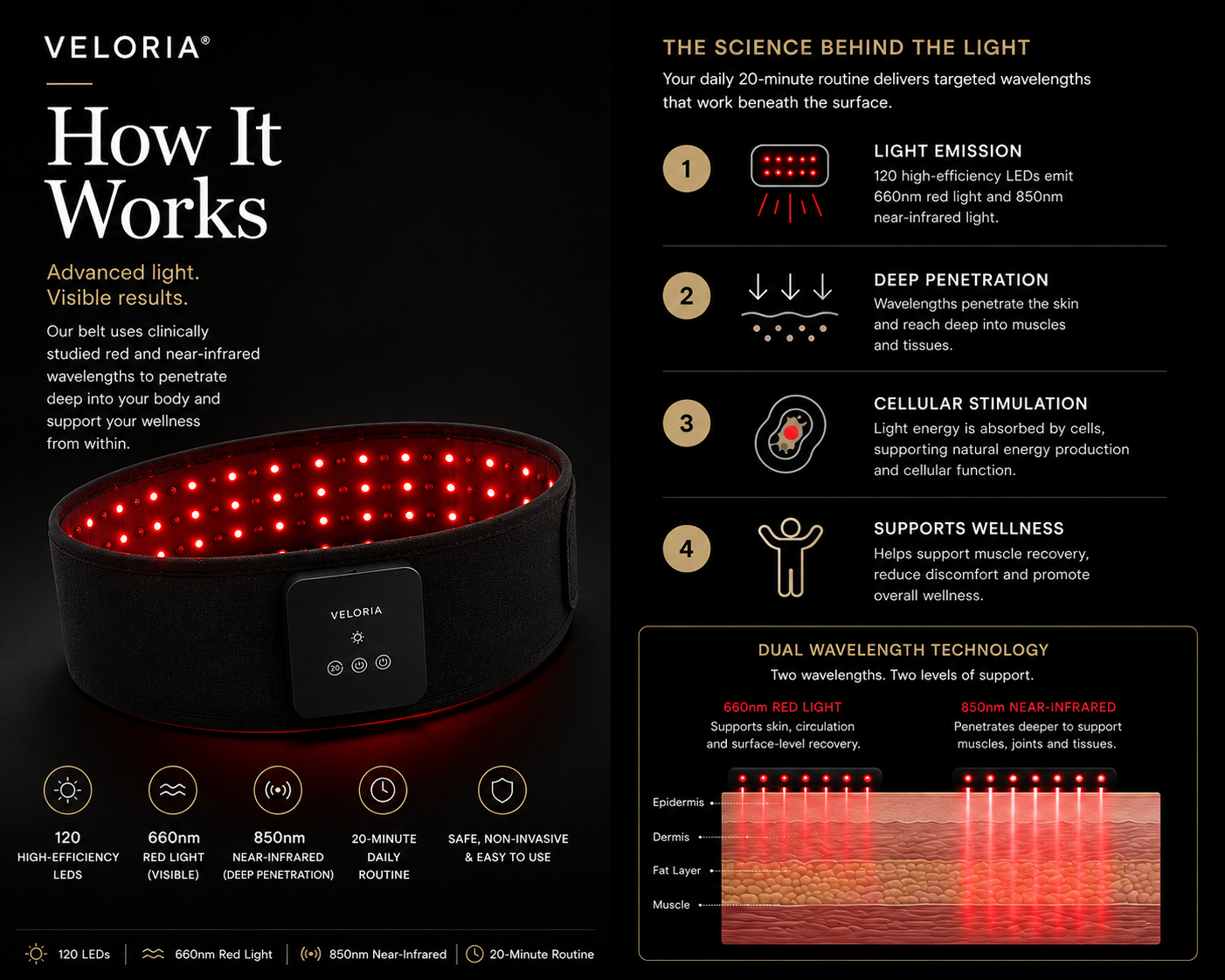 VELORIA™ Red Light Therapy Belt