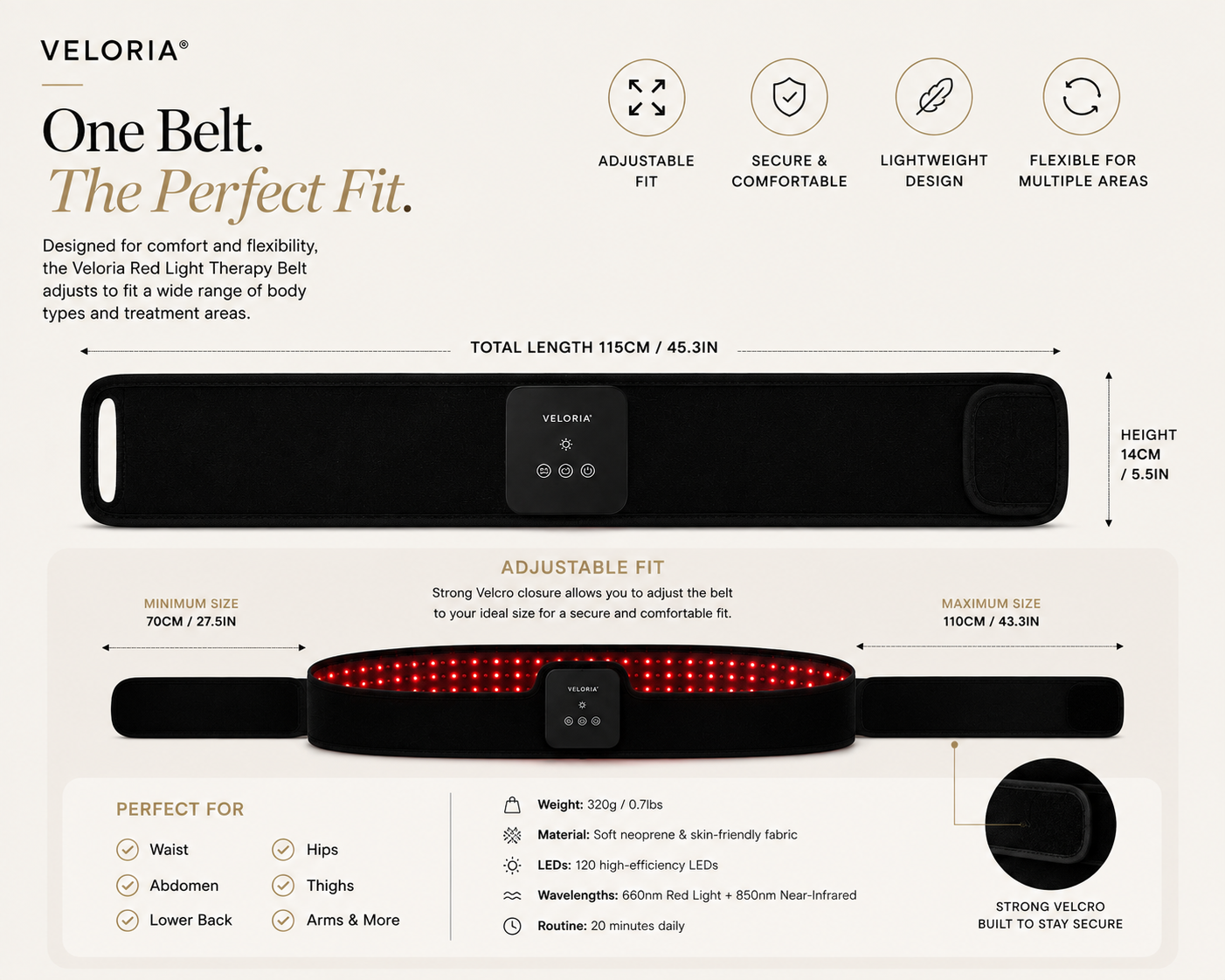 VELORIA™ Red Light Therapy Belt